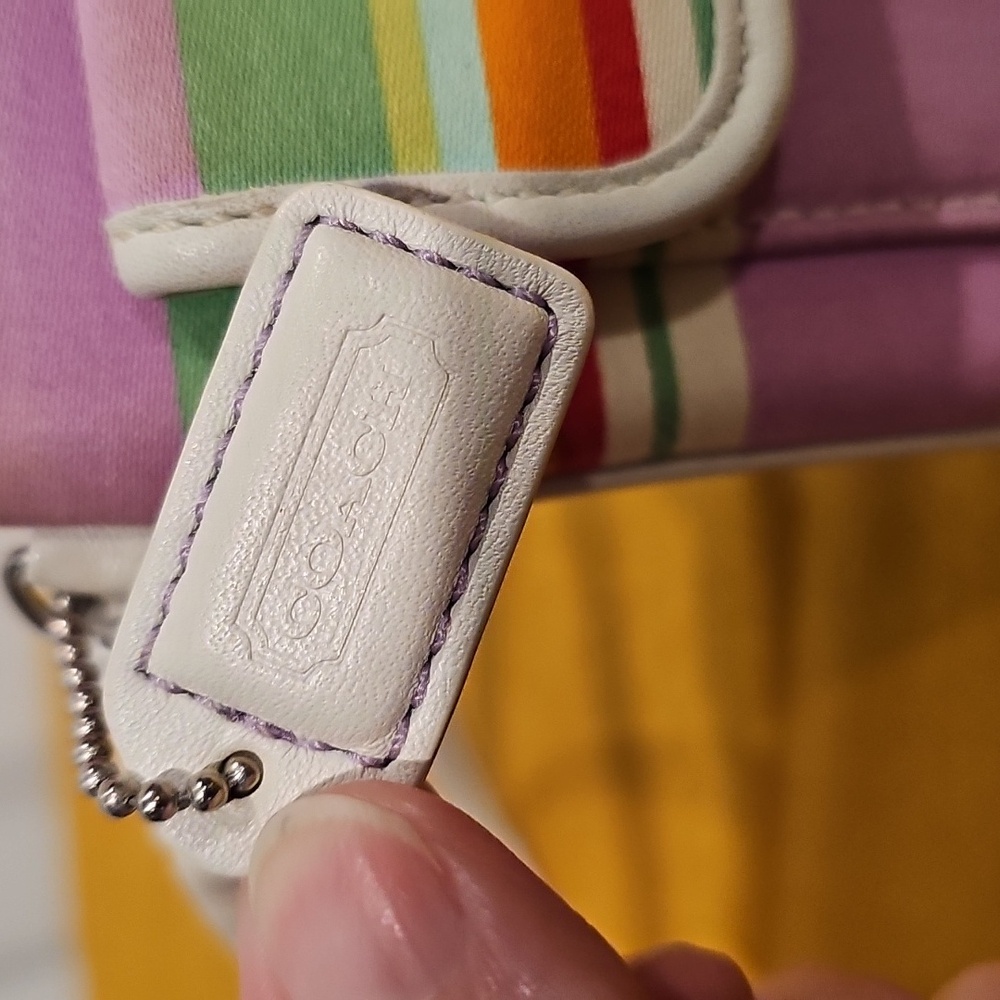 Coach Hampton Multicolor Stripe Large Wristlet - EUC - Picture 4 of 12